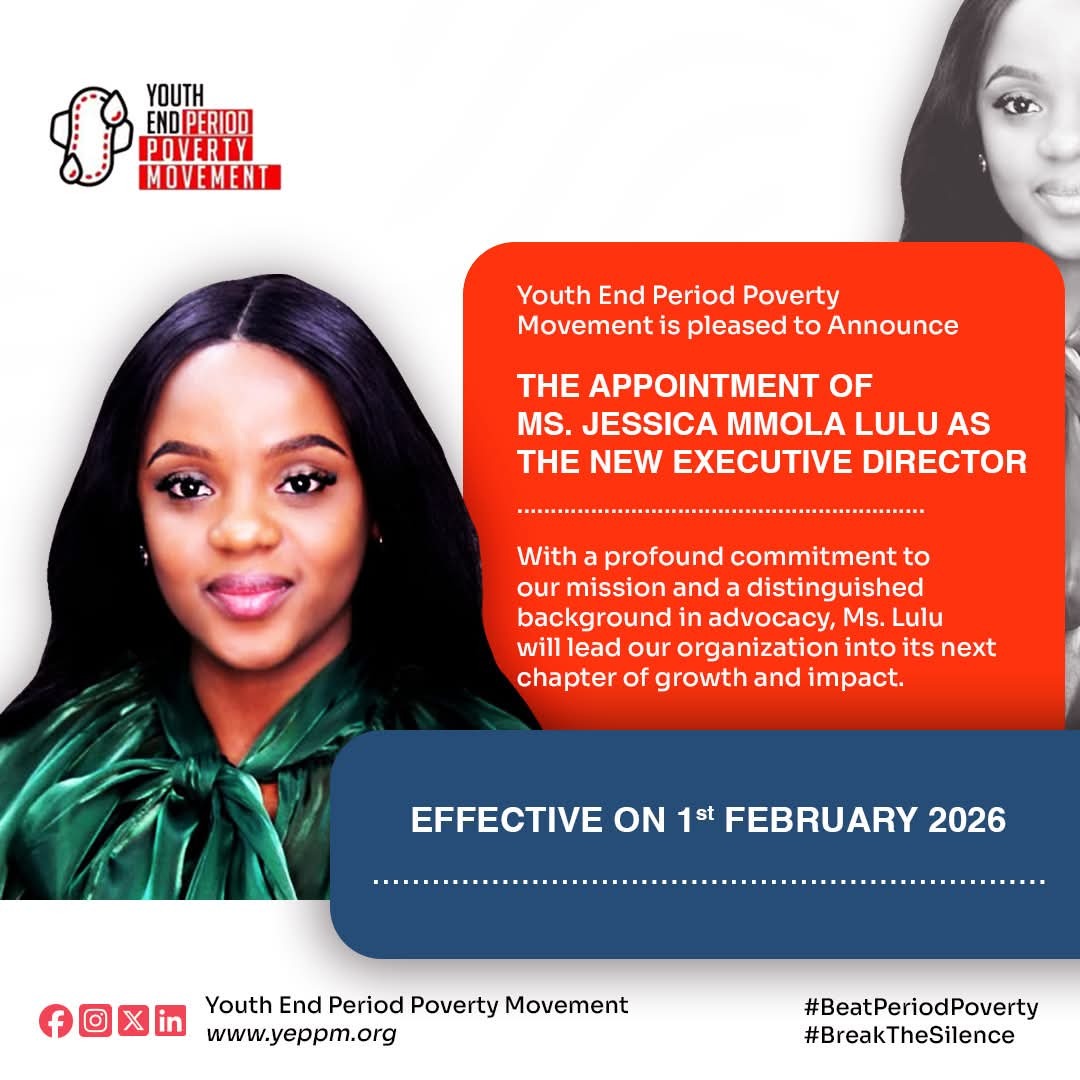 Youth End Period Poverty Movement Appoints Jessica Mmola Lulu as New Executive Director